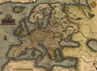 Map of Europe by Abraham Ortelius
